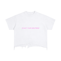 im not your girlfriend,t shirt,crop shirt,imyounik,merch,white,pink