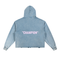 imyounik,blue jean,hoodie,champion,pink