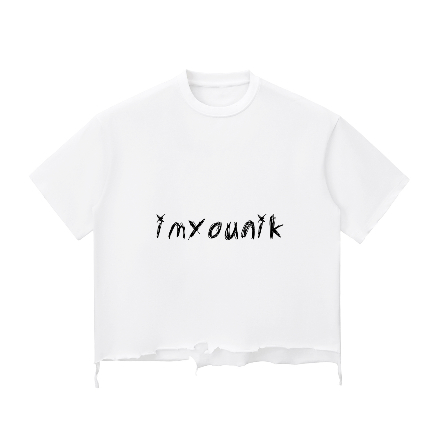 imyounik,merch,white,distressed,t shirt