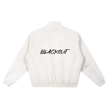 imyounik,white,bomber jacket,black,blackout