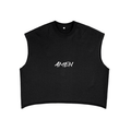 imyounik,cut sleeve,amen,shirt,black